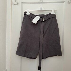 NWT SACAI Belted Womens Gray Boyfriend Shorts, size S